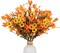12-Pack Artificial Fall Flowers – 17” Autumn Floral Stems with Daisies, Forsythia & Berry Branches for Vases, Table Centerpieces, Indoor Home & Party Décor